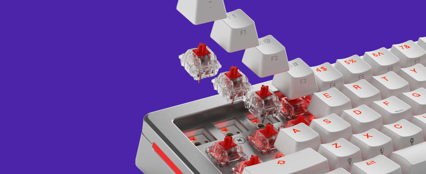 A large marketing image providing additional information about the product Glorious Mechanical Fox Switch Set (45g Linear) 110pcs - Lubed - Additional alt info not provided